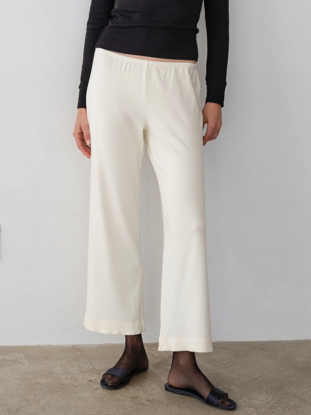Donni Cream Scallop Pants